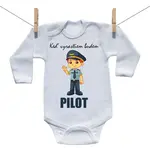 Boodyy Body s dlhým rukávom Keď vyrastiem budem pilot 98 (2-3 roky)