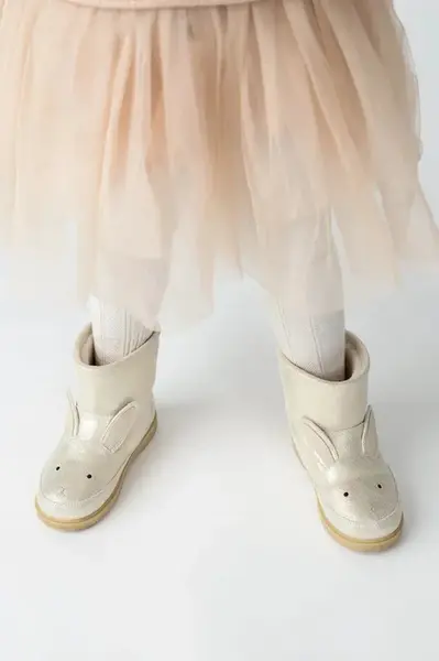 Dětské kožené zimní boty Donsje Xelly Boots Bunny stříbrná barva, 2031701