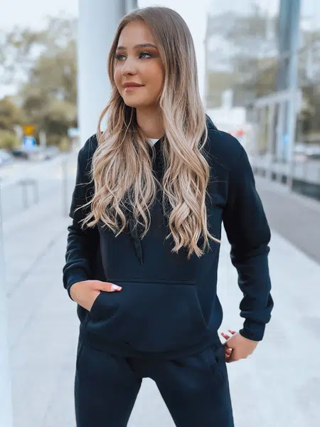 Dámská mikina BASIC s kapucí tmavě modrá Dstreet