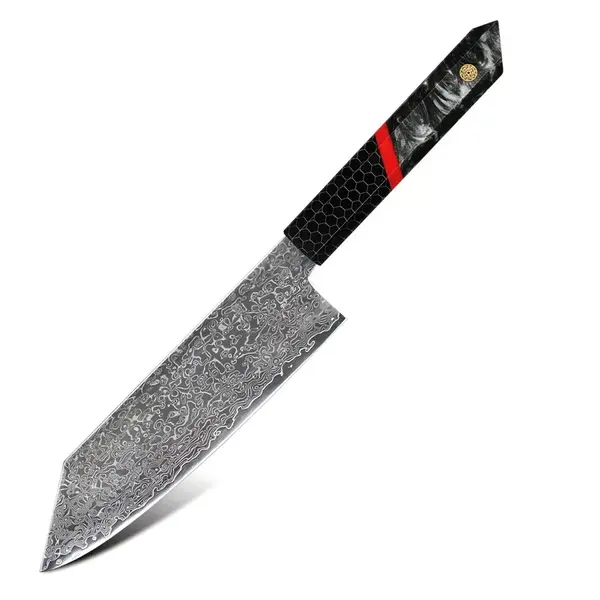 Damaškový kuchynský nôž Zankuro - Čierna / Červená H37443