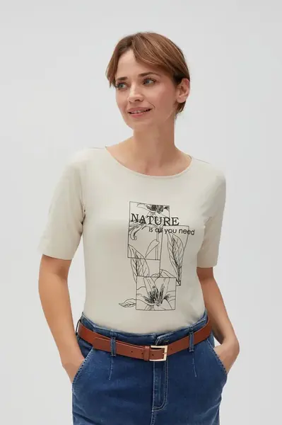 Marisse Women's T-Shirt L-Ts-4610 L.Beige