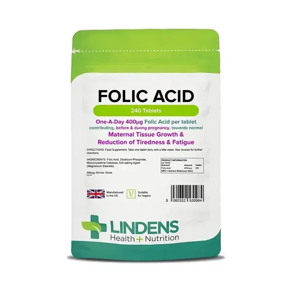 LINDENS Health + Nutrition Kyselina listová 400 μg, 240 tabliet