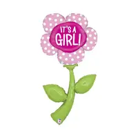Fóliový balón supershape It´s a girl Kvetina 152cm