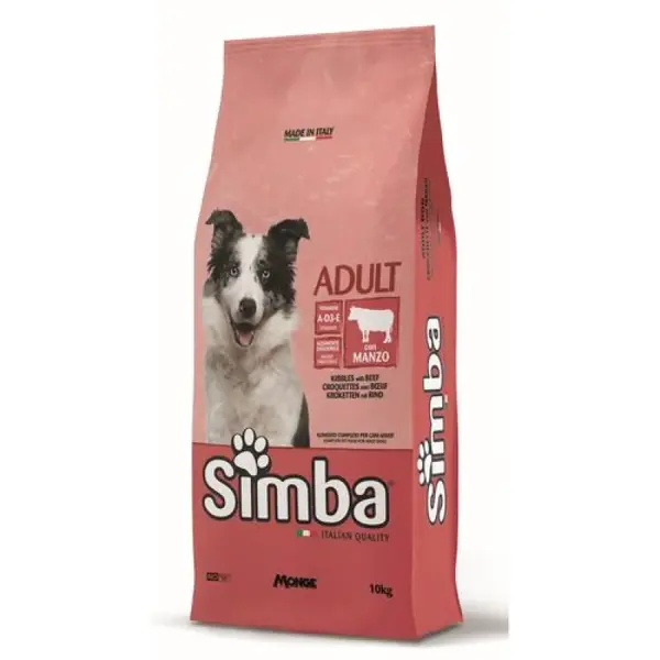 MONGE SIMBA Dog Beef 10kg kompletné suché krmivo pre dospelých psov s hovädzím mäsom