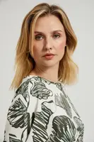 Dámské tričko s tropickým potiskem MOODO - olivová