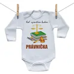 Boodyy Body s dlhým rukávom Keď vyrastiem budem právnička 80 (9-12 mesiacov)