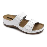 Leon 908 Dámska zdravotná celokožená obuv s prackou 36 - 23cm, biela, 4,5 cm