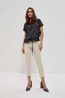 7/8 hladké nohavice - béžová