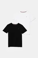 Dětské bavlněné tričko Tommy Hilfiger 2-pack černá barva, UK0UK00073
