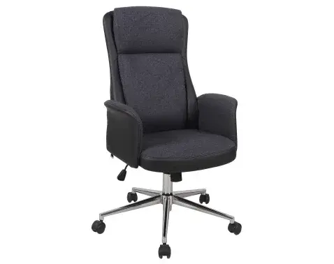 Kancelářské křeslo Lindau, černá ekokůže/tmavě šedá látka