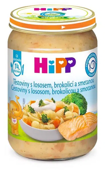 HiPP Cestoviny s lososom, brokolicou a smotanou od uk. 14. mesiaca