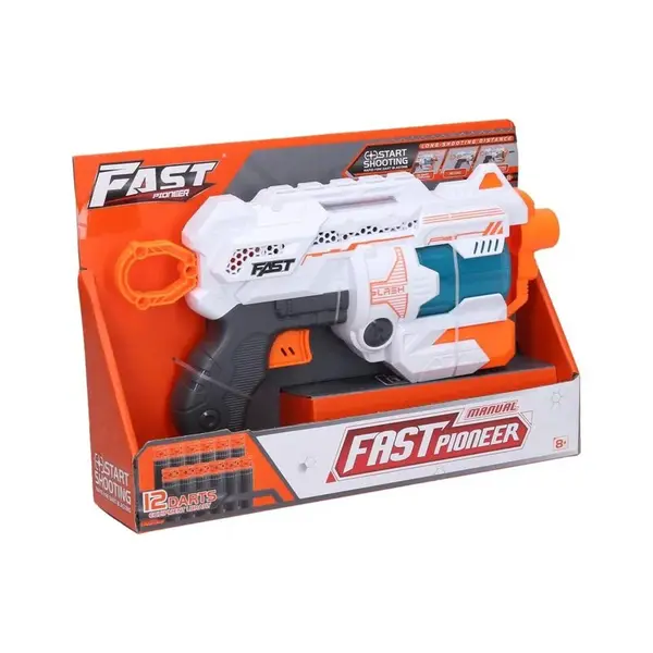 Pištoľ a 12 penových nábojov 25cm