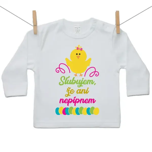 Boodyy Tričko s dlhým rukávom Sľubujem, že ani nepípnem 92 (18-24 mesiacov)