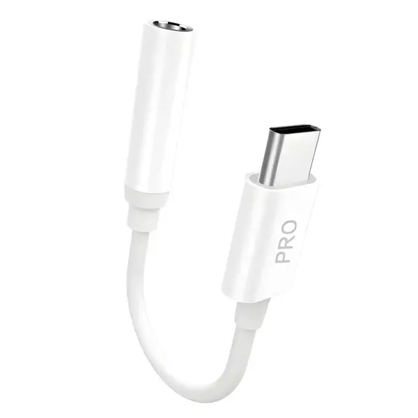 Audio adaptér z USB Type-C na 3,5 mm Mini Jack - Biela