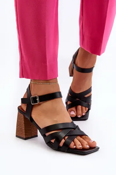 Boto Dámské sandály na podpatku černé Opifiana