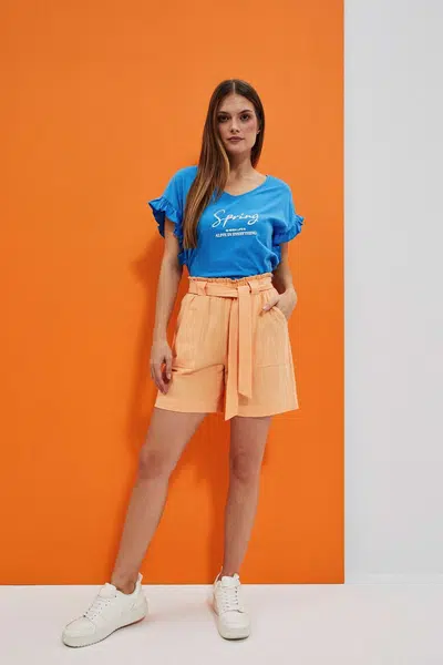 Marisse Women's Shorts L-Sh-4001 Peach
