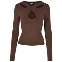 Women's Crossed Cut Out Longsleeve brown