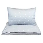 Obliečky do postieľky - sivomodré vtáčiky