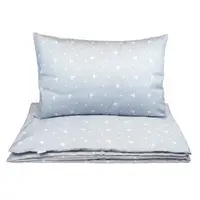 Obliečky do postieľky - sivomodré vtáčiky