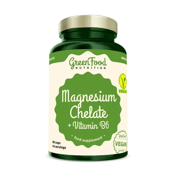 GreenFood Nutrition Mg Chelate + vit B6 90cps