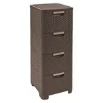 Regál Curver Style 4x14L se zásuvkami tmavě hnědý