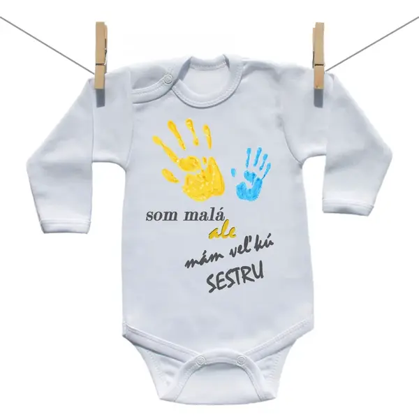 Boodyy Body s dlhým rukávom Som malá ale mám veľkú sestru 80 (9-12 mesiacov)