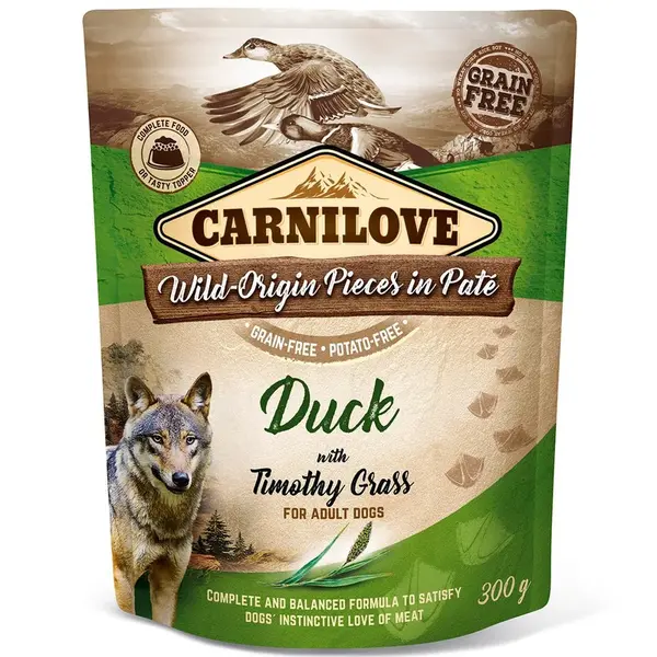 Carnilove Dog Pouch Paté Duck with Timothy Grass 300 g | Kapsička pro psy