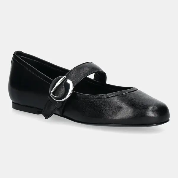 Kožené baleríny Coperni Ballerina Belt Flat černá barva, COPSH74F6016