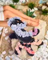 Resti Grey women's sandals with flowers Alferroy