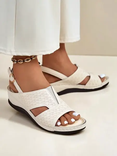 Resti Royal Fashion Women's Comfort Chic Low Wedge Sandals