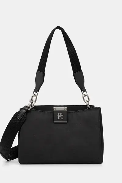 Kabelka Tommy Hilfiger černá barva, AW0AW18200
