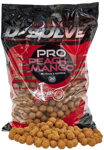 Starbaits rozpustné boilie d-solve boilies pro peach mango 2,5 kg 20 mm
