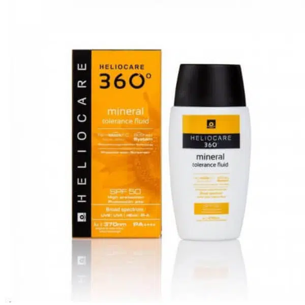 Heliocare Emulzia na opaľovanie s minerálnymi filtrami vhodná pre intolerantnú pokožku SPF 50 360 ° (Mineral Tolerance Fluid) 50 ml