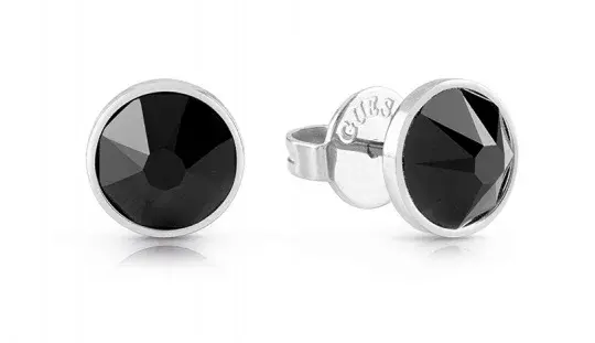 Guess Oceľové náušnice s čiernymi zirkónmi Frontiers JUME01343JWSTBKT/U