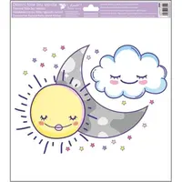 Anděl Okenná fólia Slniečko s mesiacom 33 x 33,5 cm