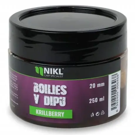Nikl boilies v dipe krill berry 250 g - 20 mm