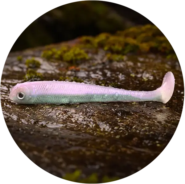 Redbass gumová nástraha ripper swimmer slim ghost natur - s 70 mm