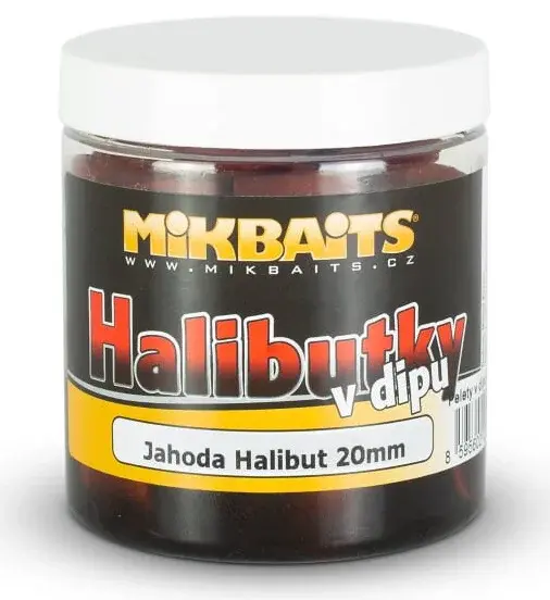 Mikbaits pelety halibutky v dipe 20 mm 250 ml - jahoda halibut