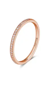 Rosato Minimalistický bronzový prsteň so zirkónmi Allegra RZA030 56 mm