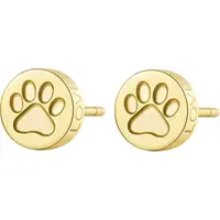 S'Agapõ Krásne pozlátené oceľové náušnice labky CLICK SCK61