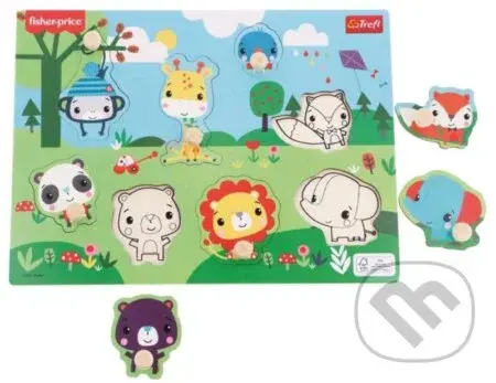 Dřevěná vkládačka: Divoká zvířátka - puzzle z kategorie Maxi dílky