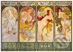 Mucha - Four Seasons, 1900 - puzzle z kategorie Umělecké