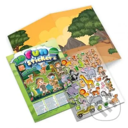 Veselé safari s 3D nálepkami - kniha z kategorie Samolepky