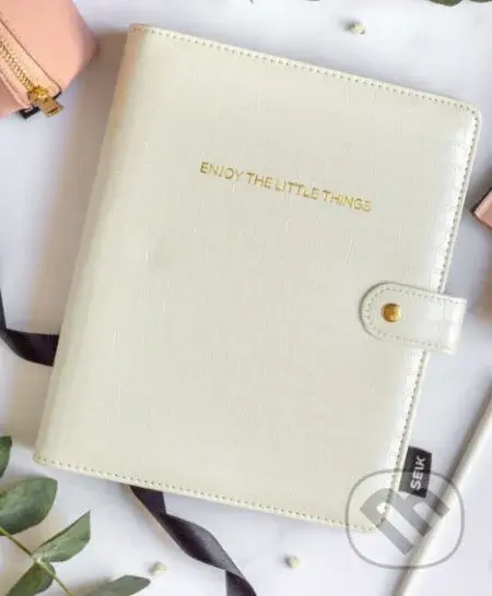 Krúžkový obal A5 - biely (Enjoy The Little Things)