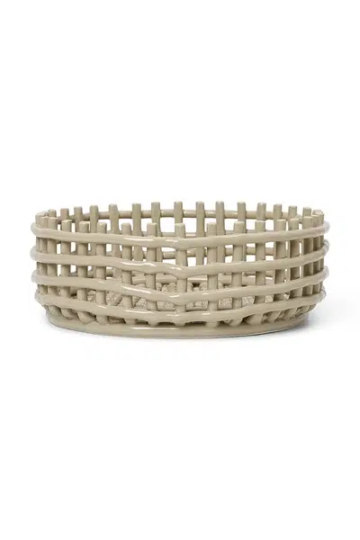 Koš na ovoce ferm LIVING Ceramic Centrepiece béžová barva