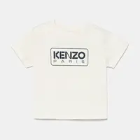 Dětské bavlněné tričko Kenzo Kids béžová barva, s potiskem, K60972