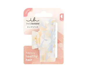 Skřipec do vlasů Invisibobble Clipstar M Stylesnap - béžovomodrý s mramorovým efektem + dárek zdarma