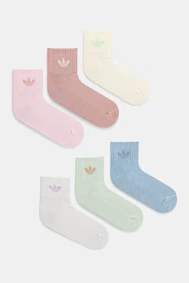 Ponožky adidas Originals 6-pack dámské, růžová barva, JV8602