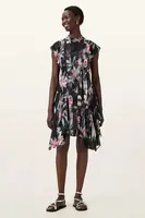Šaty AllSaints FLEUR černá barva, mini, W370DC