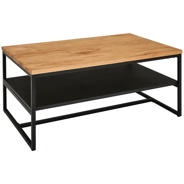 MID.YOU KONFERENČNÍ STOLEK, přírodní barvy, černá, dřevo, kov, 105/65/45,5 cm